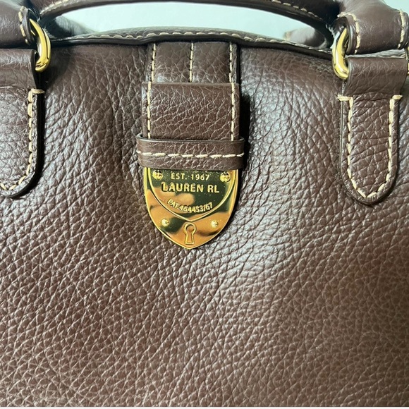 Lauren by Ralph Lauren Brown Leather Boston Bag - Great Condition - Picture 3 of 10